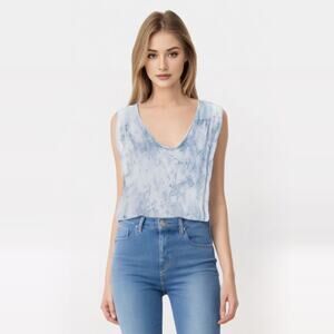 2/$30 HERO CRANE Top Size M NEW Deconstructed OOAK Blouse Braided Mesh Back